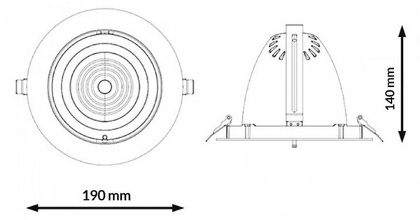 Faretto Led da incasso Track 30W Rotondo Orientabile Cornice nera Apertura 36 gradi CCT temperatura colore regolabile iSG Lighting