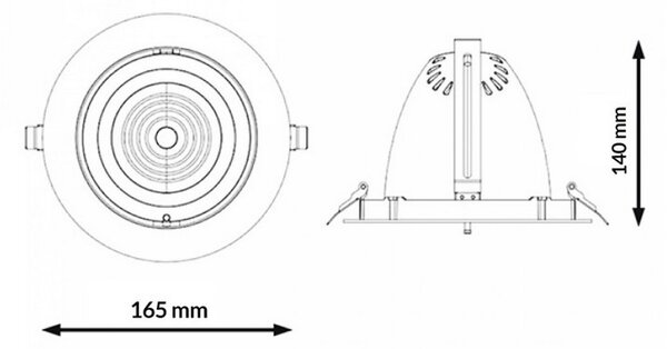 Faretto Led da incasso Track 30W Rotondo Orientabile Cornice bianca Apertura 36 gradi CCT temperatura colore regolabile iSG Lighting