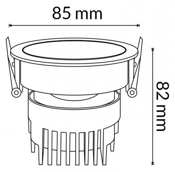 Faretto Led da incasso Cobve 10W Rotondo Cornice nera Apertura 36 gradi CCT temperatura colore regolabile iSG Lighting