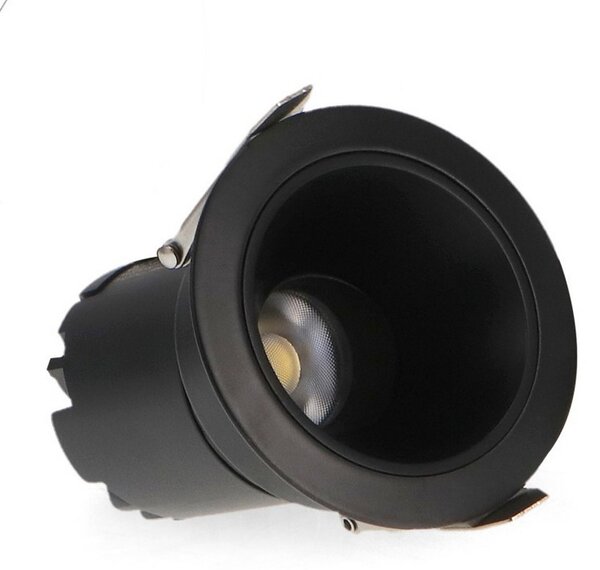 Faretto Led da incasso Cobve 7W Rotondo Cornice nera Apertura 36 gradi CCT temperatura colore regolabile iSG Lighting