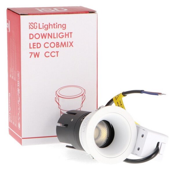 Faretto Led da incasso 7W Rotondo Orientabile Cornice bianca Apertura 36 gradi CCT temperatura colore regolabile iSG Lighting