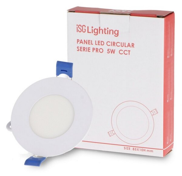Faretto Led da incasso Slim Serie Pro 5W Rotondo Cornice bianca Apertura 120 gradi CCT temperatura colore regolabile iSG Lighting
