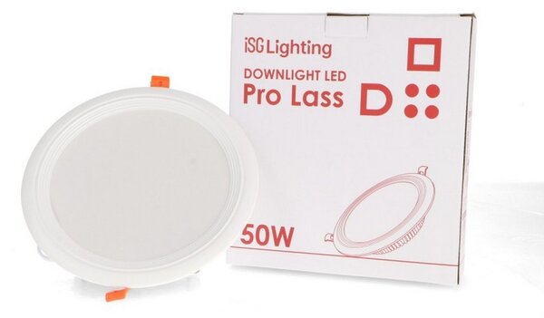 Faretto Led da incasso Lass 50W Rotondo Cornice bianca Apertura 120 gradi CCT temperatura colore regolabile iSG Lighting