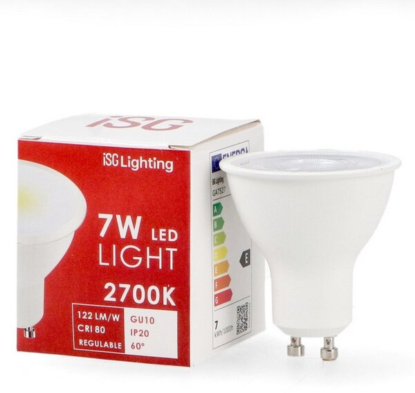Faretto Led GU10 7W SMD Apertura 60 gradi Bianco freddo 6000K iSG Lighting