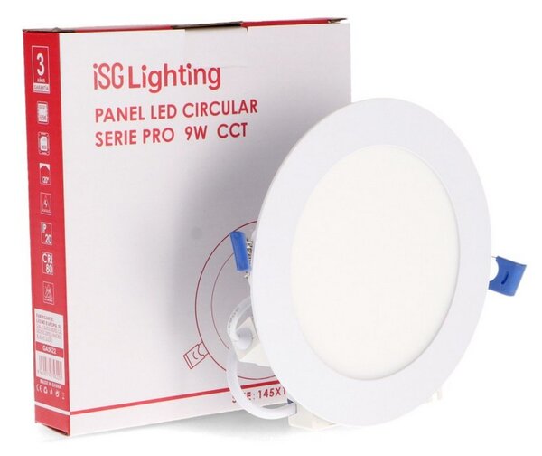 Faretto Led da incasso Slim Serie Pro 9W Rotondo Cornice bianca Apertura 120 gradi CCT temperatura colore regolabile iSG Lighting