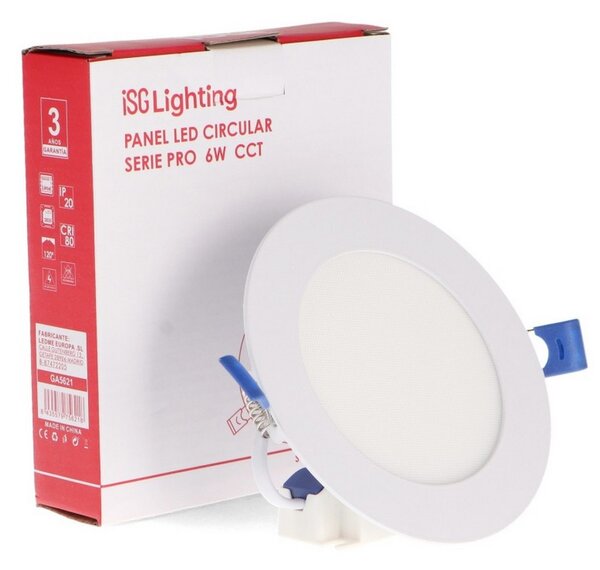 Faretto Led da incasso Slim Serie Pro 6W Rotondo Cornice bianca Apertura 120 gradi CCT temperatura colore regolabile iSG Lighting
