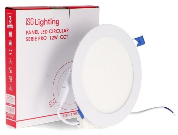 Faretto Led da incasso Slim Serie Pro 12W Rotondo Cornice bianca Apertura 120 gradi CCT temperatura colore regolabile iSG Lighting
