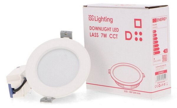 Faretto Led da incasso Lass 7W Rotondo Cornice bianca Apertura 120 gradi CCT temperatura colore regolabile iSG Lighting