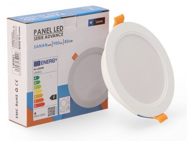 Faretto Led da incasso Advance 9W Rotondo Cornice bianca Apertura 120 gradi CCT temperatura colore regolabile M LEDME