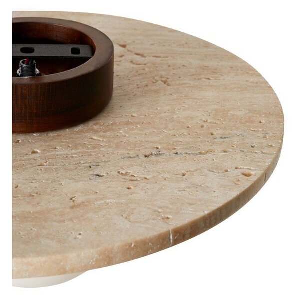Plafoniera beige in pietra con paralume in vetro ø 12 cm Hilde – Opviq lights