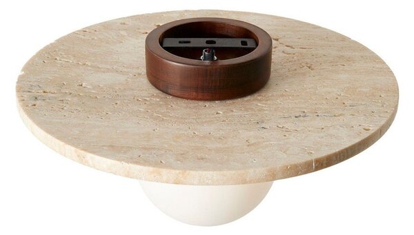 Plafoniera beige in pietra con paralume in vetro ø 12 cm Hilde – Opviq lights