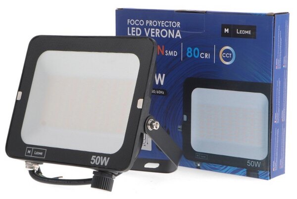 Faro proiettore Led 50W Nero da esterno IP65 CCT temperatura colore regolabile M LEDME