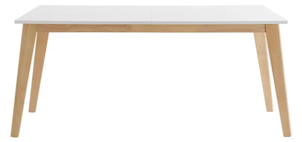 Tavolo da pranzo allungabile bianco e legno chiaro L160-205 cm SWAD