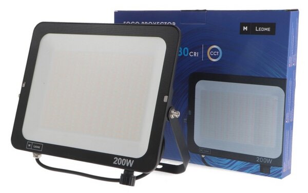 Faro proiettore Led 200W Nero da esterno IP65 CCT temperatura colore regolabile M LEDME
