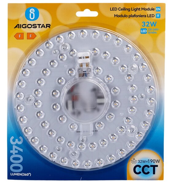 Modulo Led 32W per plafoniere e lampadari calamitato CCT temperatura colore regolabile Aigostar