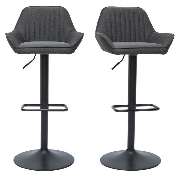 Sgabelli da bar regolabili design in tessuto grigio antracite (set di 2) RONNIE