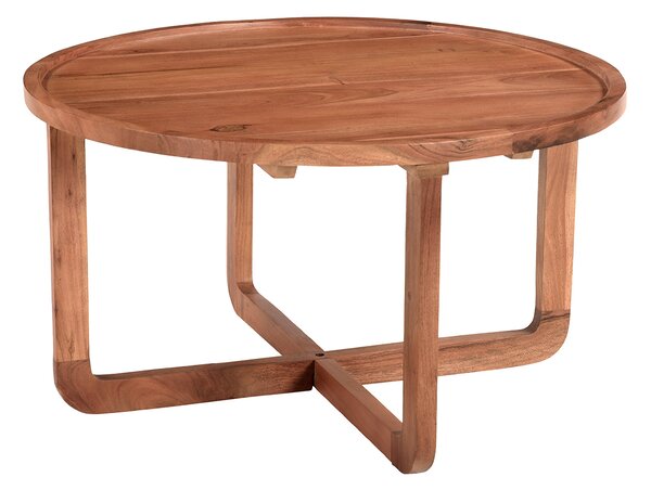 Tavolino da salotto rotondo in massello di acacia D80 HITA