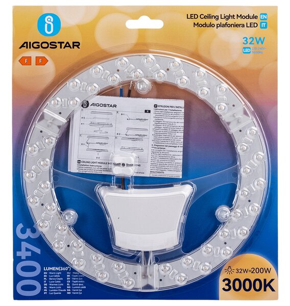 Modulo Led 32W per plafoniere e lampadari calamitato Bianco caldo 3000K Aigostar