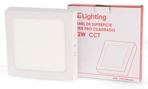 Plafoniera Led Serie Pro 12W Bianca Quadrata CCT temperatura colore regolabile iSG Lighting