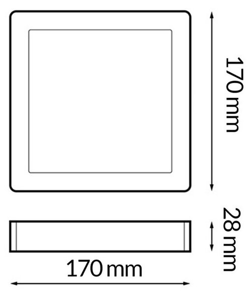 Plafoniera Led Serie Pro 12W Bianca Quadrata CCT temperatura colore regolabile iSG Lighting