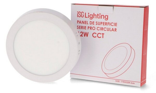 Plafoniera Led 12W Serie Pro Rotonda Bianca CCT temperatura colore regolabile iSG Lighting