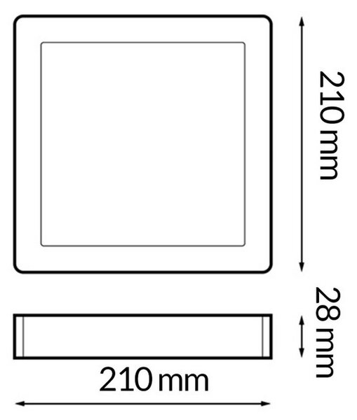 Plafoniera Led Serie Pro 20W Bianca Quadrata CCT temperatura colore regolabile iSG Lighting