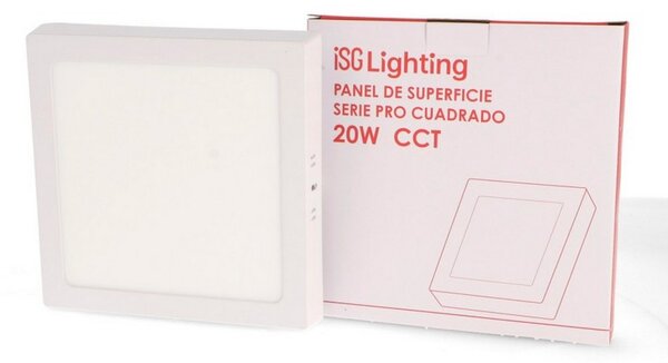 Plafoniera Led Serie Pro 20W Bianca Quadrata CCT temperatura colore regolabile iSG Lighting