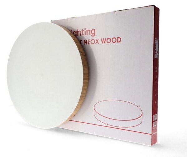 Plafoniera Led Neox 36W Rotonda Legno CCT temperatura colore regolabile iSG Lighting