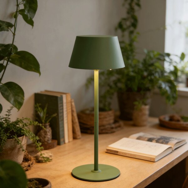 Lampada da tavolo Led touch Eli 5W Verde CCT temperatura colore regolabile portatile a batteria ricaricabile USB Aigostar