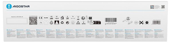 Pannello Led 50W 120x30cm Cornice bianca rettangolare Bianco neutro 4000K Aigostar