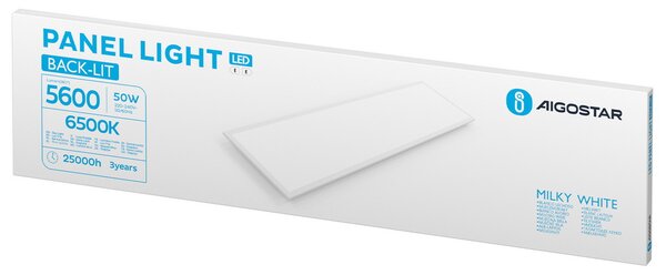 Pannello Led 50W 120x30cm Cornice bianca rettangolare Bianco freddo 6500K Aigostar