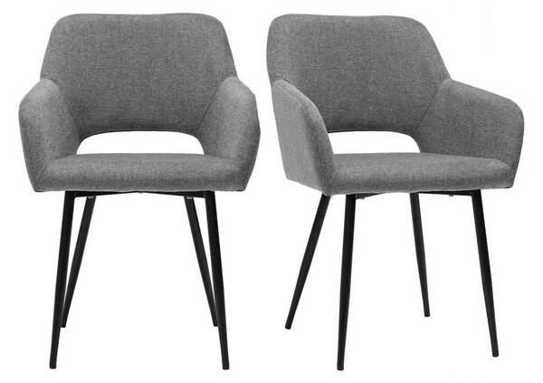 Sedie in tessuto effetto velluto testurizzato grigio (set di 2) LAURETTE