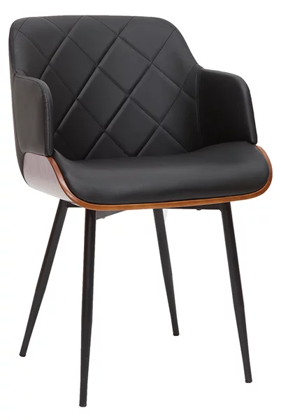 Sedia design nero e noce LUCIEN
