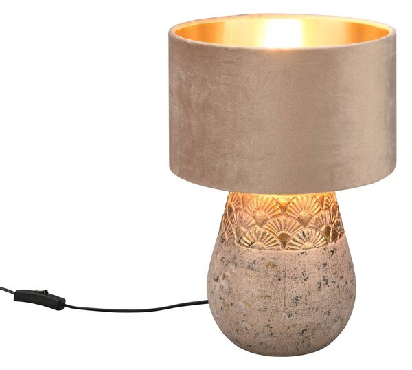 Lampada da tavolo Kiran, base di ceramica, Ø 26cm
