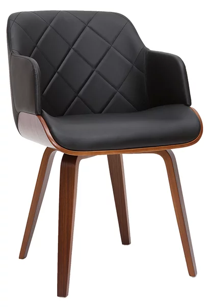 Sedia design nero e noce LUCIEN
