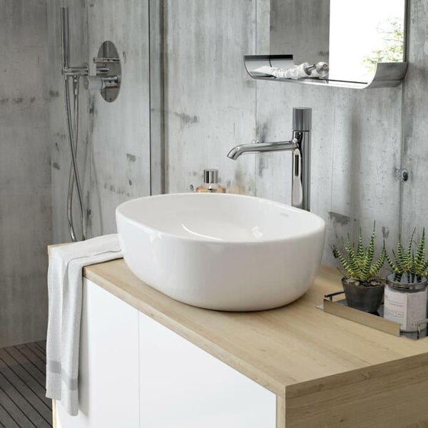 Lavabo da appoggio ovale OLTENS Hamnes, 47,5 x 34 cm, con tecnologia SmartClean