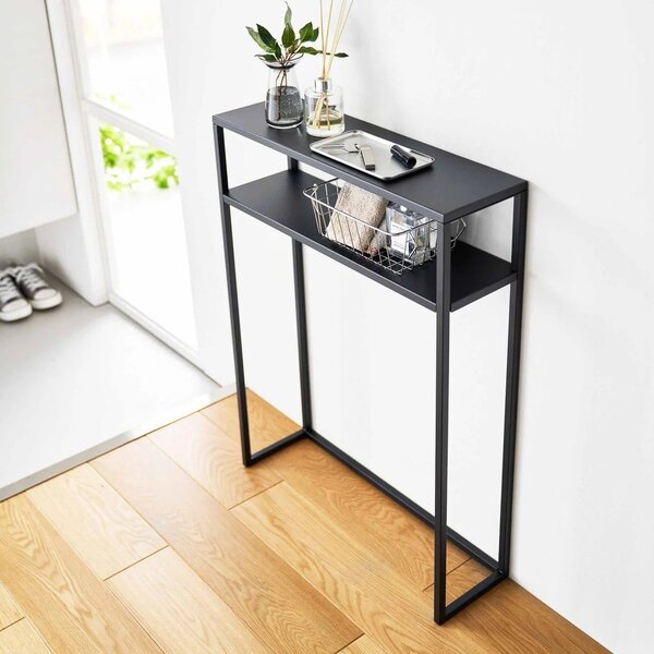 Tavolo consolle nero in metallo 18x60 cm Tower – YAMAZAKI