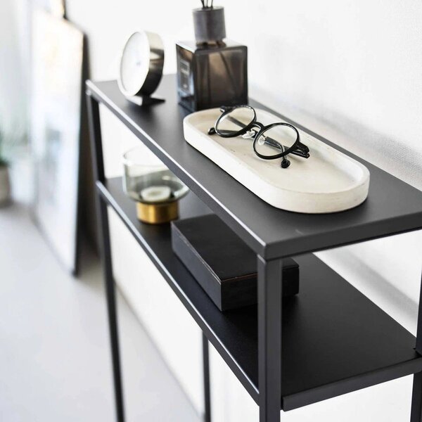 Tavolo consolle nero in metallo 18x60 cm Tower – YAMAZAKI
