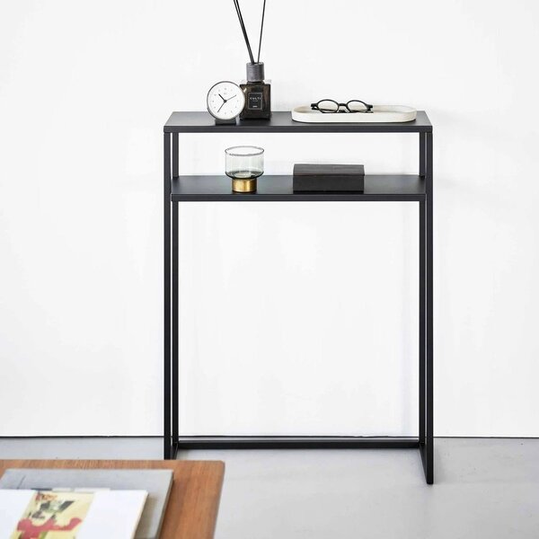 Tavolo consolle nero in metallo 18x60 cm Tower – YAMAZAKI