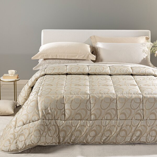 Trapunta MATRIMONIALE Agata NATURALE Raso Jacquard Caleffi