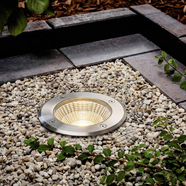Faretto da incasso a LED Arcchio Thentos, Ø 12 cm, 60°, nichel, IP67 Thentos, Alluminio / Grigio / Zincato, Acciaio Inox, Faretto da incasso da terra