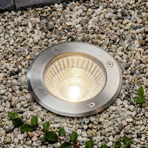 Faretto da incasso a LED Arcchio Thentos, Ø 12 cm, 60°, nichel, IP67 Thentos, Alluminio / Grigio / Zincato, Acciaio Inox, Faretto da incasso da terra