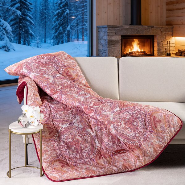 Plaid Scaldotto 130X170 Imperial RED Cotone Pettinato Caleffi