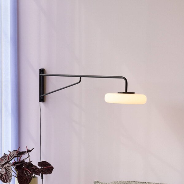 Hübsch Applique da parete Sway, Nero, Soggiorno / Sala da pranzo, Metallo, Moderno, Applique