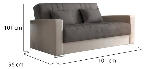 Divano letto matrimoniale beige e grigio 230x96cm - Arix