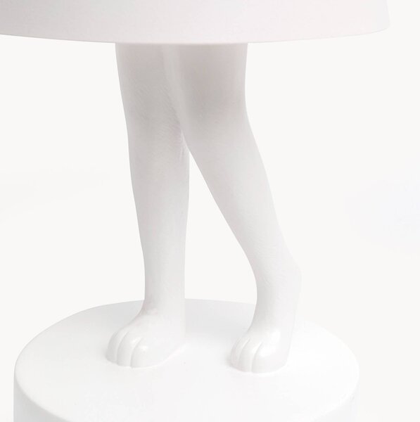 KARE Lampada da tavolo a batteria LED Animal Rabbit, bianca, IP54, 29 cm dimmerabile, Bianco / Opale, Soggiorno / Sala da pranzo, Plastica, Design