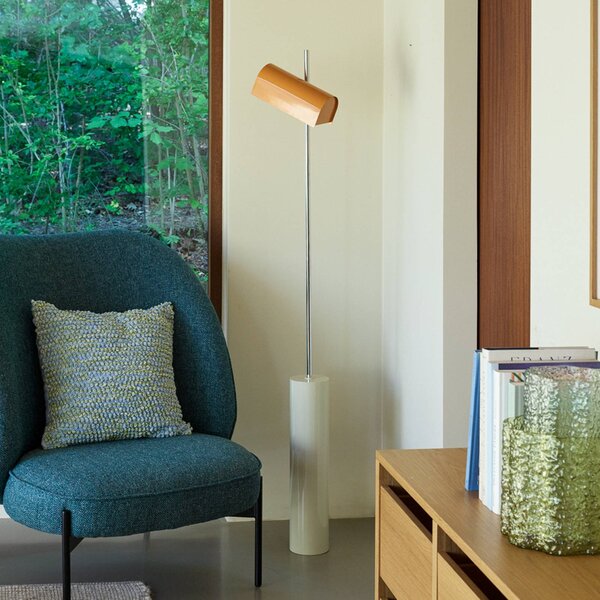 Hübsch Lampada da terra Reflector, dimmerabile, Giallo / Arancione, Soggiorno / Sala da pranzo, Metallo, Scandinavo, Lampada da terra
