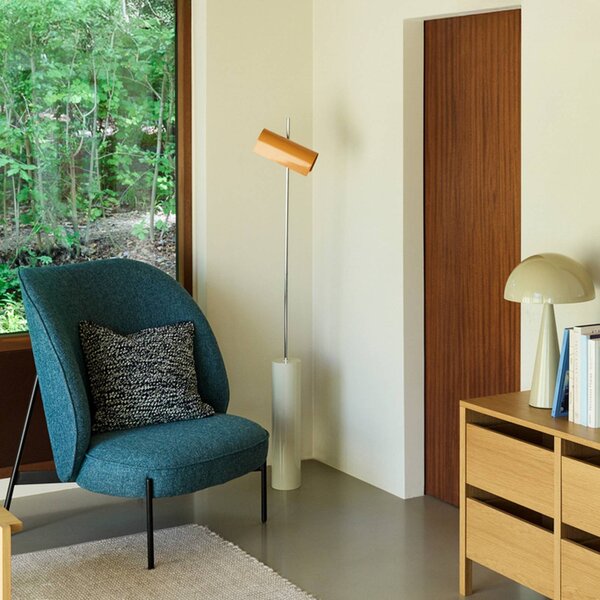Hübsch Lampada da terra Reflector, dimmerabile, Giallo / Arancione, Soggiorno / Sala da pranzo, Metallo, Scandinavo, Lampada da terra