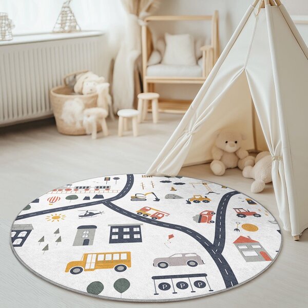 Tappeto da gioco per bambini lavabile ø120 cm World Around Me – Mila Home