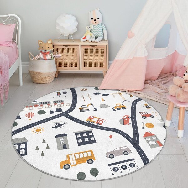 Tappeto da gioco per bambini lavabile ø120 cm World Around Me – Mila Home